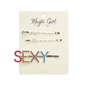 SEXY | Colorful Rhinestone Hair Pin 3PCS | Hair to Beauty.