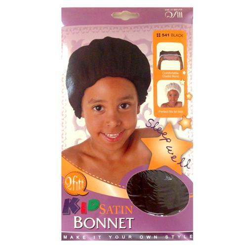 QFITT | Kid Satin Bonnet Black 541 | Hair to Beauty.