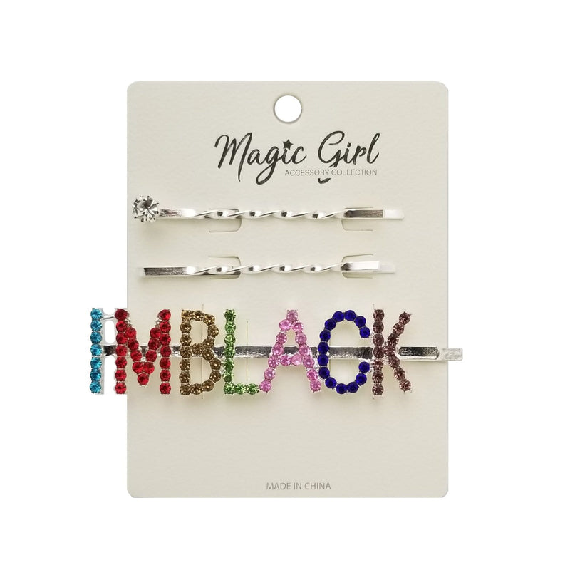 I'M BLACK 2 | Colorful Rhinestone Hair Pin 3PCS | Hair to Beauty.