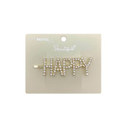 HA0044 | HAPPY Rhinestone Hair Pin | Hair to Beauty.