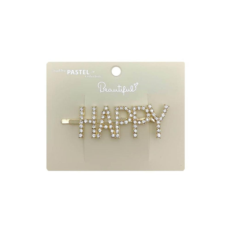 HA0044 | HAPPY Rhinestone Hair Pin | Hair to Beauty.