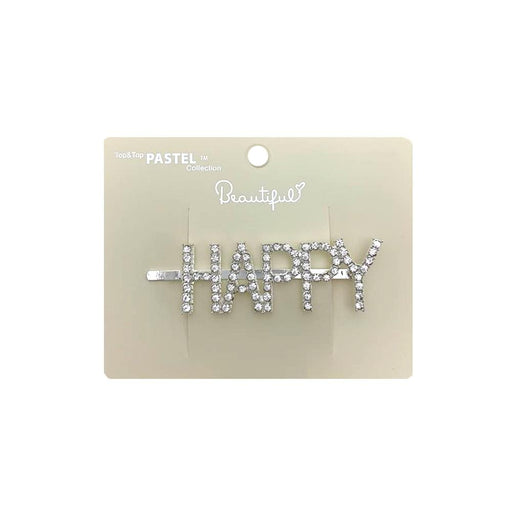 HA0044 | HAPPY Rhinestone Hair Pin | Hair to Beauty.