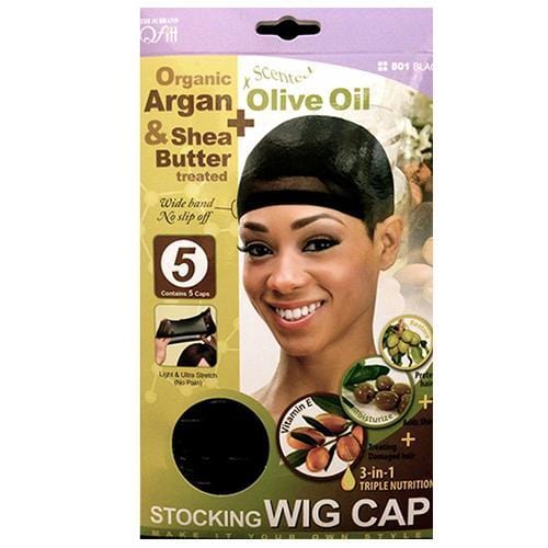 QFITT | Organic Argan & Shea Butter Treated Stocking Wig Cap 801 | Hair to Beauty.