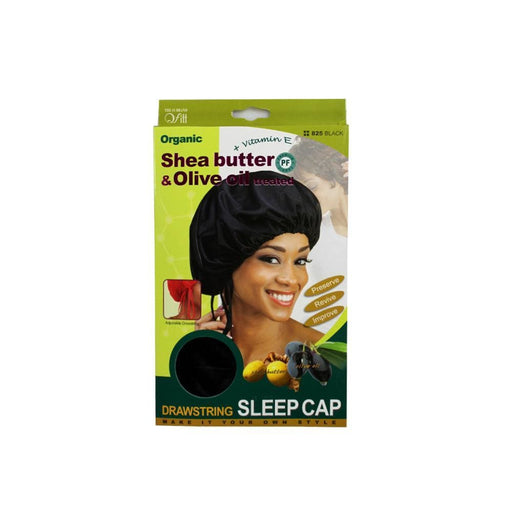 QFITT | Organic Shea Butter & Olive Oil Treated Drawstring Sleep Cap | Hair to Beauty.