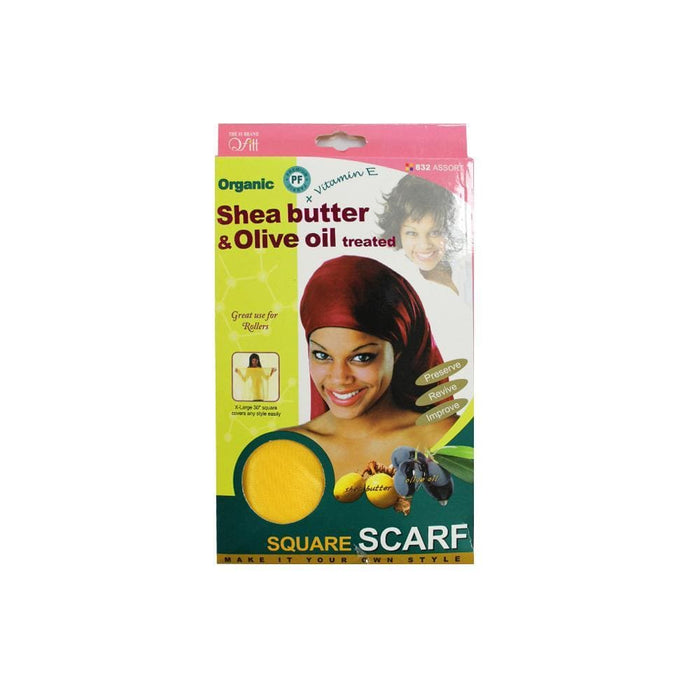 QFITT | Organic Shea Butter & Olive Oil Treated Square Scarf | Hair to Beauty.