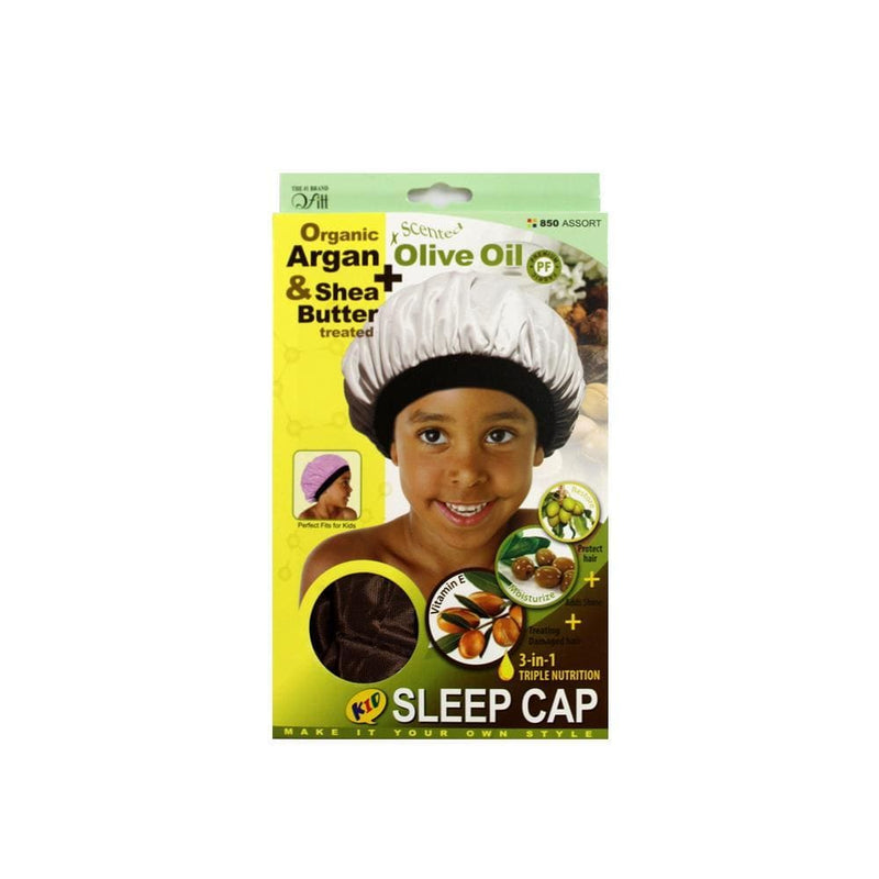 QFITT | Organic Shea Butter & Olive Oil Treated Kids Sleep Cap Assort Kids 850 | Hair to Beauty.