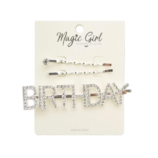 BIRTHDAY 1 | Rhinestone Hair Pin 3PCS | Hair to Beauty.