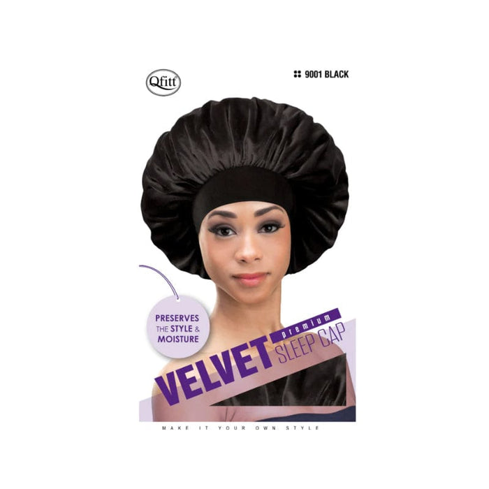 Qfitt | Velvet Sleep Cap L-LX Size - Hair to Beauty.