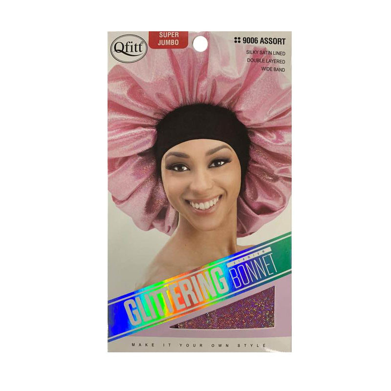 Qfitt | Glitter Premium Bonnet 9006 AST Super Jumbo Size | Hair to Beauty.