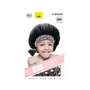Qfitt | Bling Satin Kids Bonnet - Pearl & Rhinestone