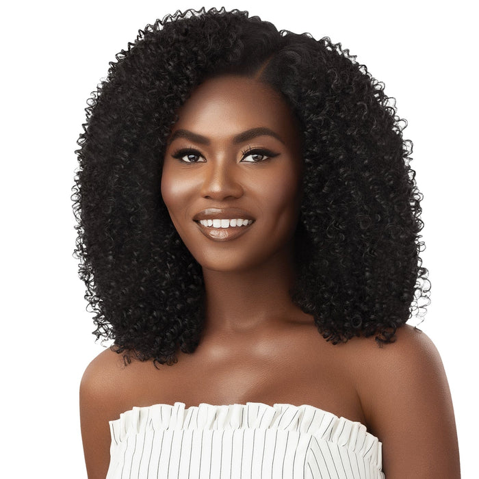 AFRO CURLS 16" | Outre Big Beautiful Human Hair Blend U Part Cap Leave Out Wig | Hair to Beauty.