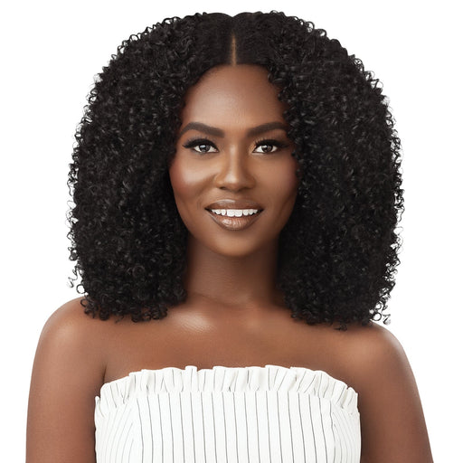 AFRO CURLS 16" | Outre Big Beautiful Human Hair Blend U Part Cap Leave Out Wig | Hair to Beauty.