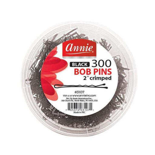ANNIE | Bob Pins 2" Jar Black Crimped 300PCS - Hair to Beauty.