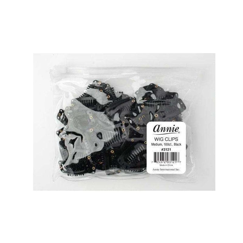 ANNIE | 100pcs Snap-Comb Wig Clips Black - Hair to Beauty.