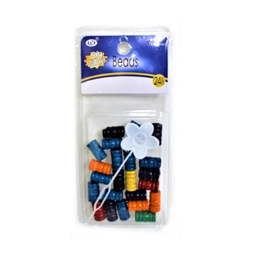 BF004 | Assorted Color Wooden Tube Beads | Hair to Beauty.