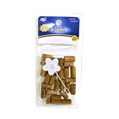 BF005 | Natural Wooden Tube Beads | Hair to Beauty.