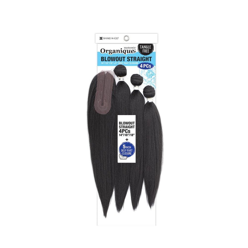 BLOWOUT STRAIGHT 14",16",18"+ CLOSURE 4PCS | Organique Mastermix Synthetic Weave | Hair to Beauty.