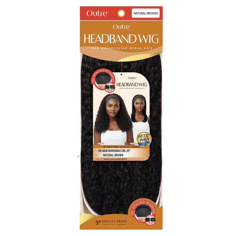 WET & WAVY BOHEMIAN CURL 20″ | Outre Human Hair Headband Wig | Hair to Beauty.