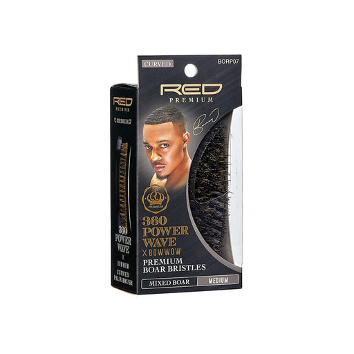 RED PREMIUM | 360 Power Wave Palm Boar Brush (Medium) | Hair to Beauty.