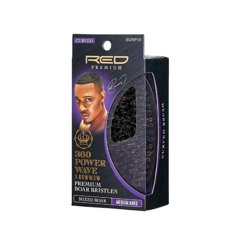 RED PREMIUM | 360 Power Wave Palm Boar Brush (Medium Hard) | Hair to Beauty.