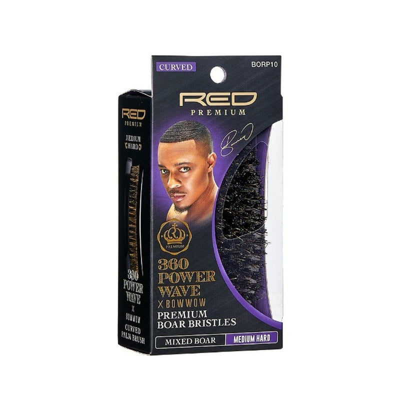 RED PREMIUM | 360 Power Wave Palm Boar Brush (Medium Hard) | Hair to Beauty.