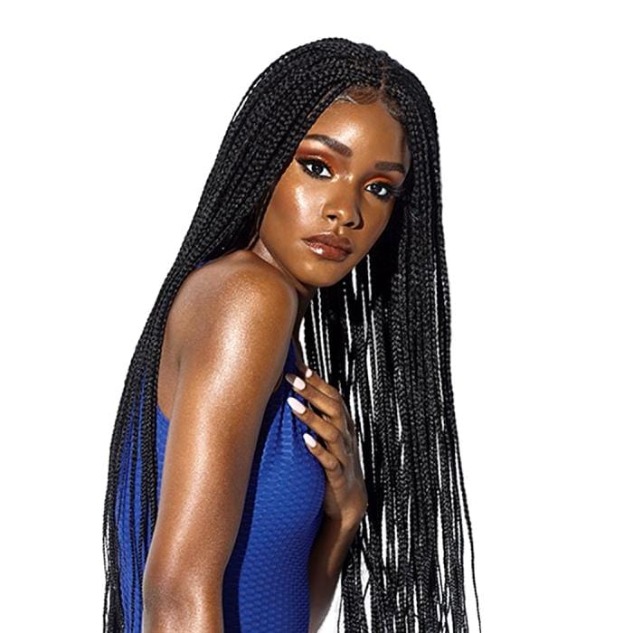RUWA BOX BRAID 36" | Synthetic Swiss Lace Front Wig | Hair to Beauty.