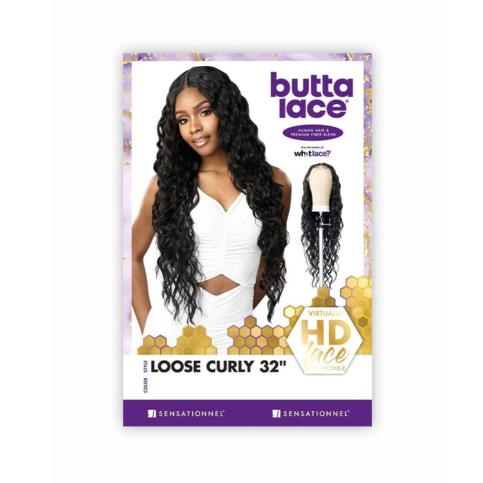 LOOSE CURLY 32" | Sensationnel Butta Lace Human Hair Blend HD Lace Front Wig | Hair to Beauty.