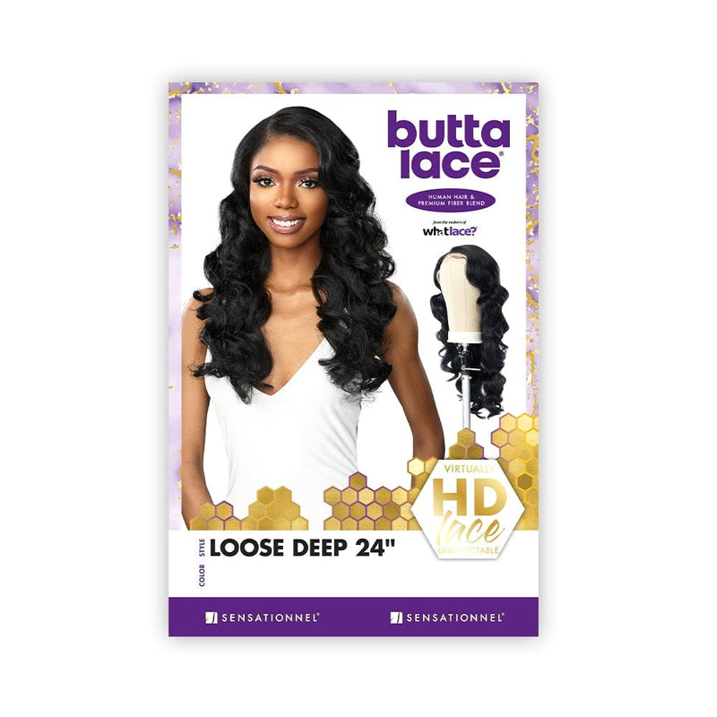 LOOSE DEEP 24" | Sensationnel Butta Lace Human Hair Blend HD Lace Front Wig | Hair to Beauty.