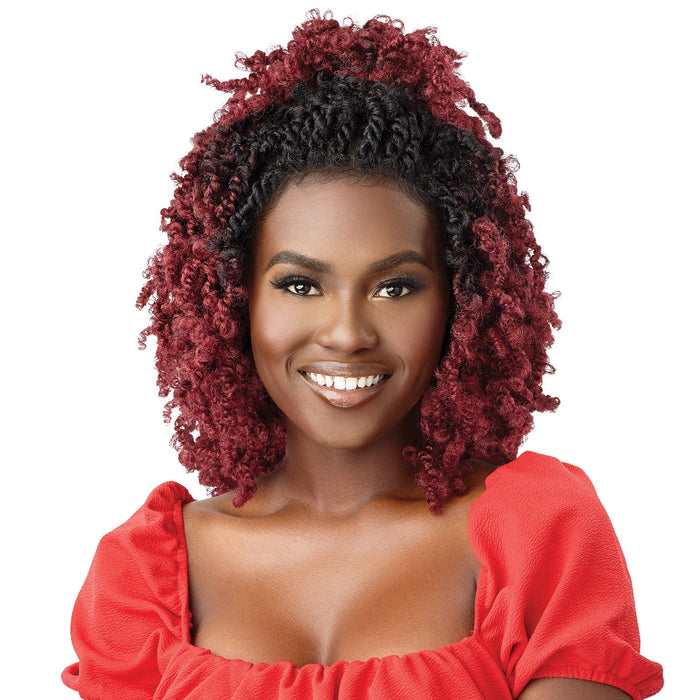 BUTTERFLY BOMB TWIST 14″ | Outre X-Pression Twisted Up Synthetic 4X4 Lace Front Braid Wig - Hair To Beauty | Color Shown : 1B