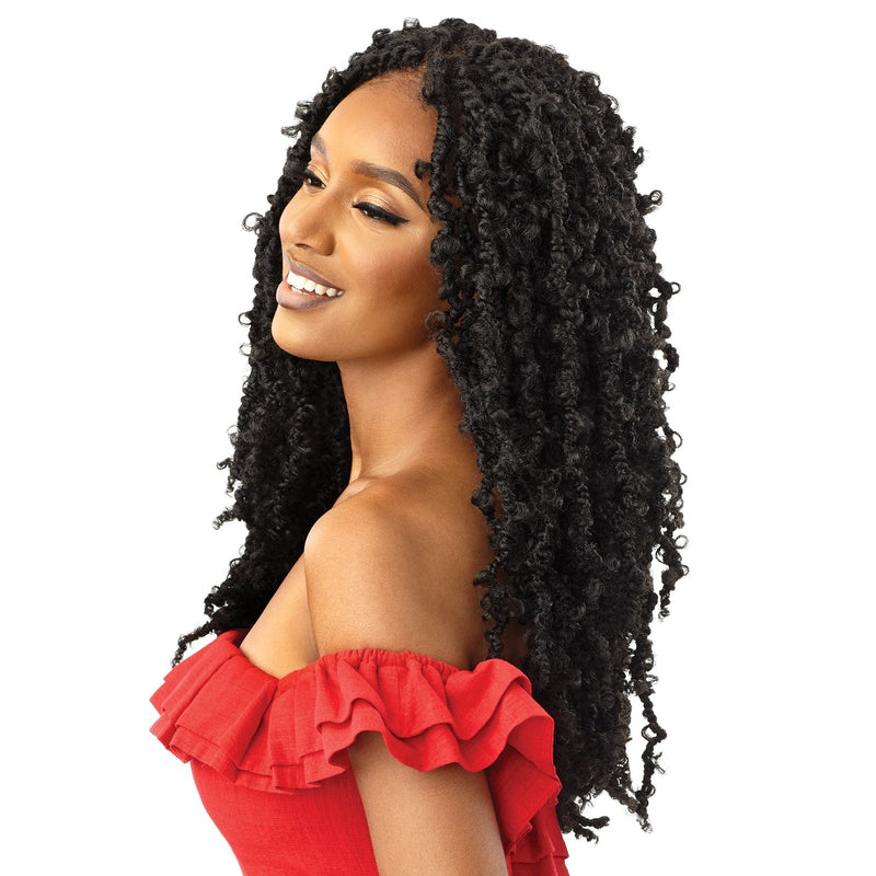BUTTERFLY BOMB TWIST 24″ | Outre X-Pression Twisted Up Synthetic 4X4 Lace Front Braid Wig - Hair To Beauty | Color Shown : 1B
