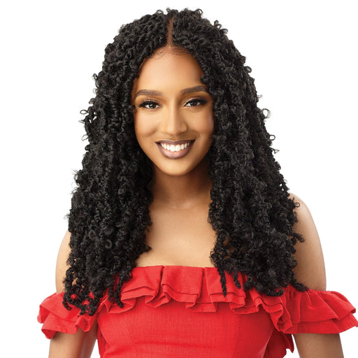 BUTTERFLY BOMB TWIST 24″ | Outre X-Pression Twisted Up Synthetic 4X4 Lace Front Braid Wig - Hair To Beauty | Color Shown : 1B
