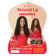 BUTTERFLY LOCS 22″ | Outre X-Pression Twisted Up Synthetic 4X4 Lace Front Braid Wig | Hair to Beauty.