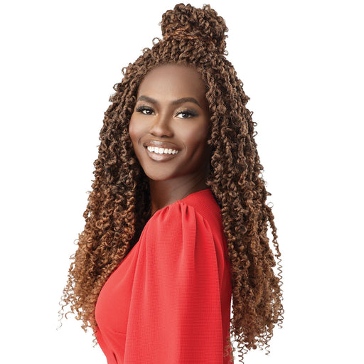 BUTTERFLY PASSION TWIST 26″ | Outre X-Pression Twisted Up Synthetic 4X4 Lace Front Braid Wig - Hair To Beauty | Color Shown : 1B