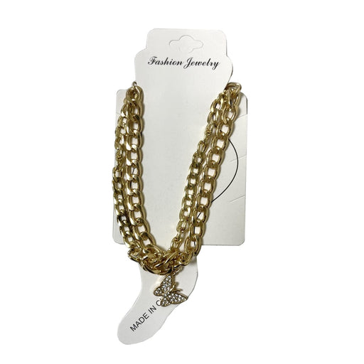 BE U | Gold Butterfly Thick Chain Anklet - Hair to Beauty.