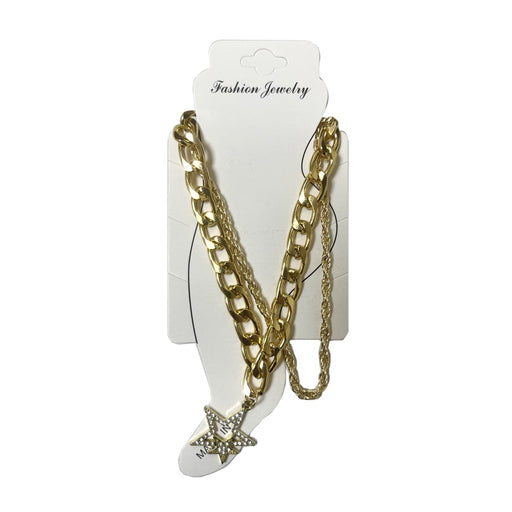 BE U | Gold Two Stars Thick Chain Anklet - Hair to Beauty.