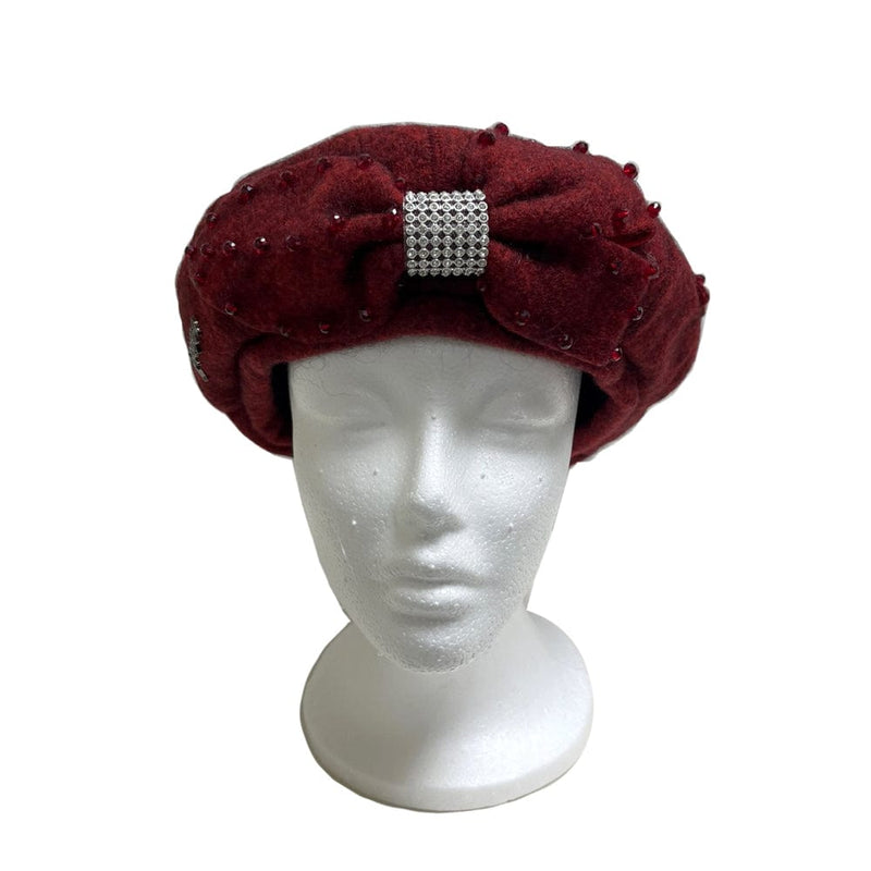 BE U - Wool Texture Ribbon Beret Hat