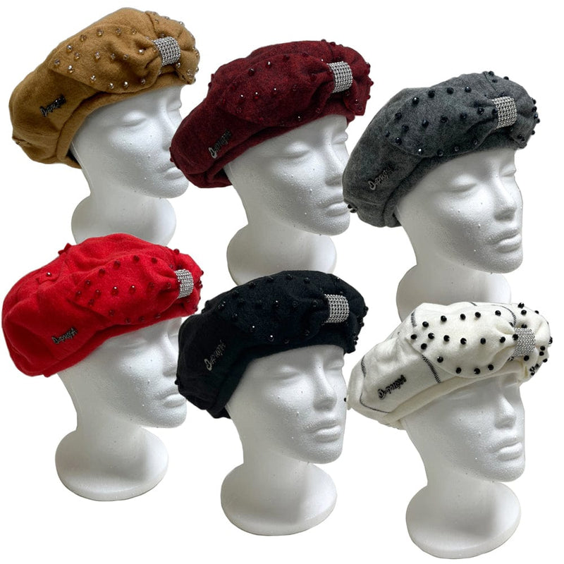 BE U - Wool Texture Ribbon Beret Hat