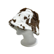 BE U | Faux Fur Cow Printed Bucket Hat - Hair to Beauty.