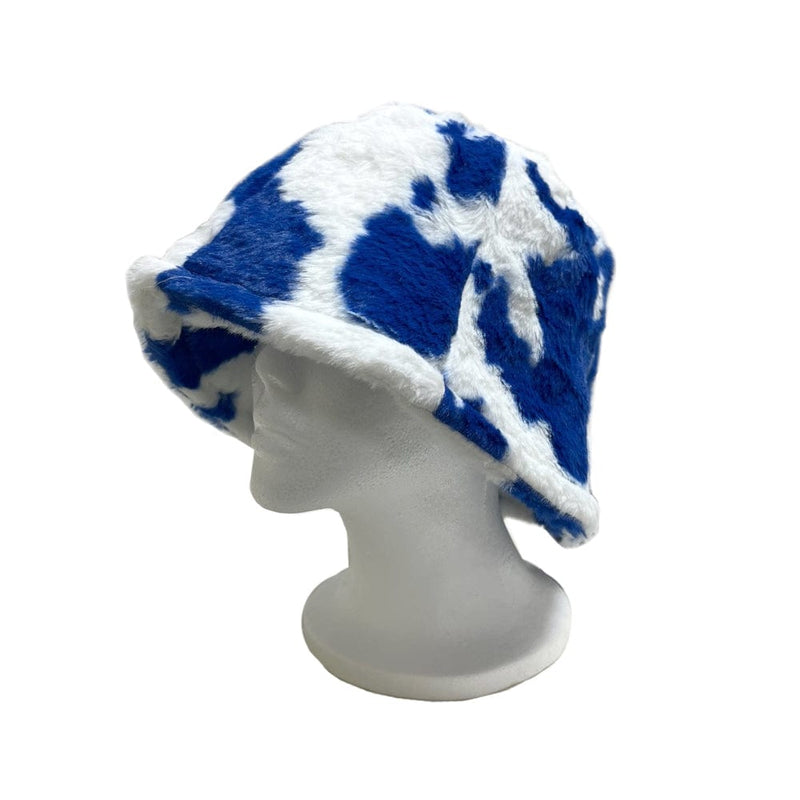 BE U | Faux Fur Cow Printed Bucket Hat - Hair to Beauty.