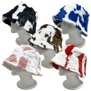 BE U | Faux Fur Cow Printed Bucket Hat - Hair to Beauty.