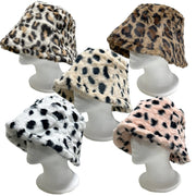 BE U | Faux Fur Animal Printed Bucket Hat - Hair to Beauty.