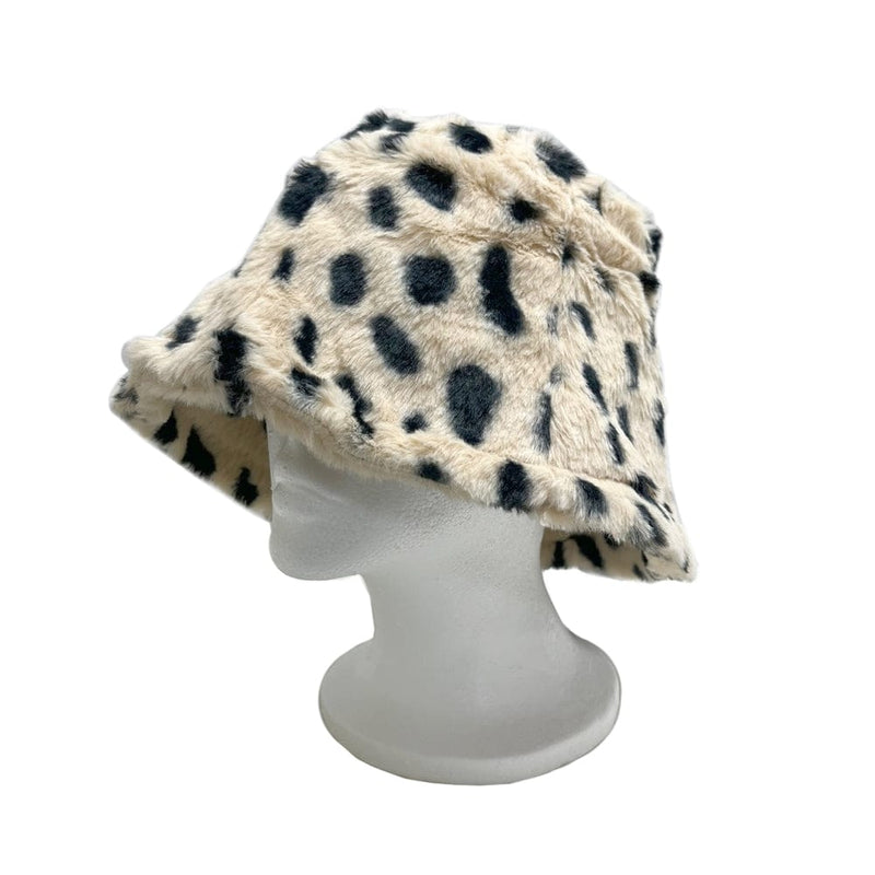 BE U | Faux Fur Animal Printed Bucket Hat - Hair to Beauty.
