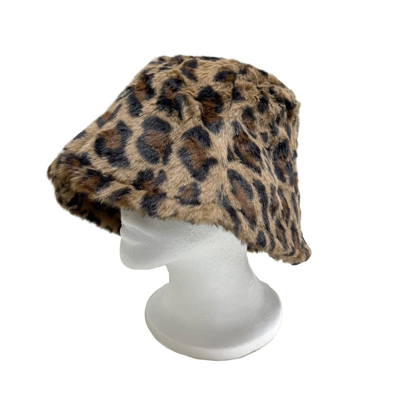 BE U | Faux Fur Animal Printed Bucket Hat - Hair to Beauty.