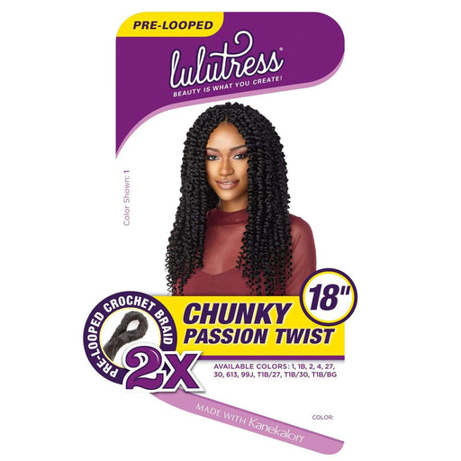 2X CHUNKY PASSION TWIST 18" | Lulutress Synthetic Crochet Braid | Hair to Beauty.