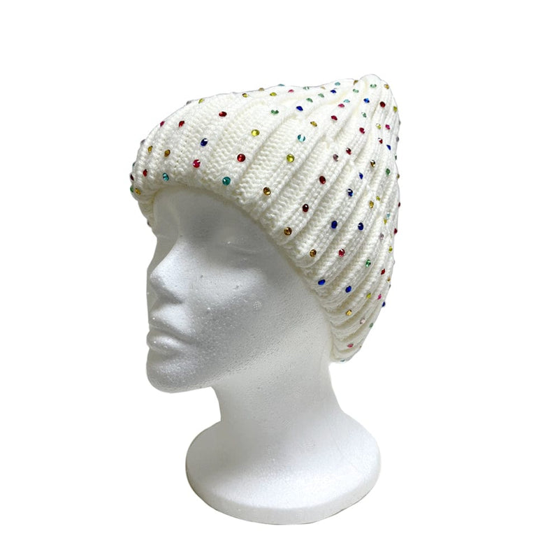 BE U | Rhinestone Bling Bling Beanie Hat - Hair to Beauty.