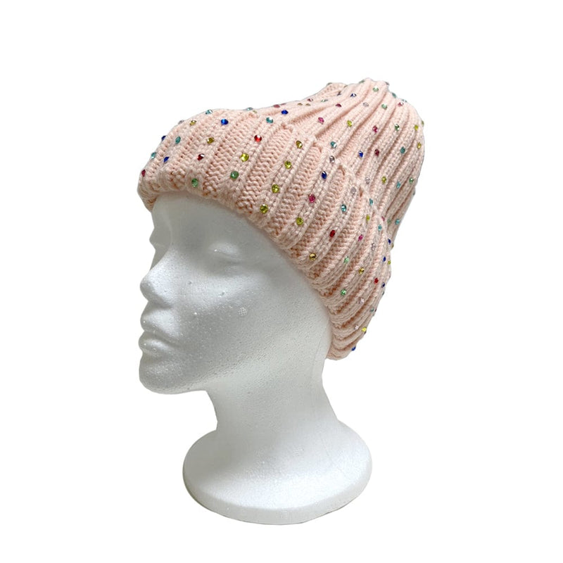 BE U | Rhinestone Bling Bling Beanie Hat - Hair to Beauty.