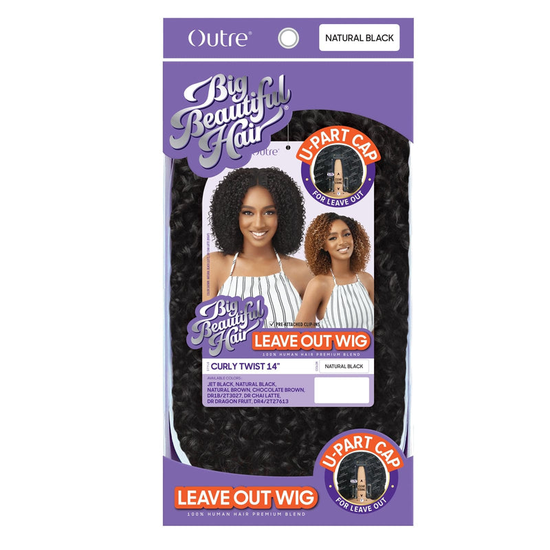 CURLY TWIST 14" | Outre Big Beautiful Human Hair Blend U Part Cap Leave Out Wig | Hair to Beauty.