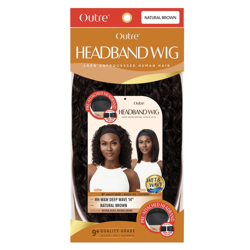 WET & WAVY DEEP WAVE 14" | Outre Human Hair Headband Wig | Hair to Beauty.
