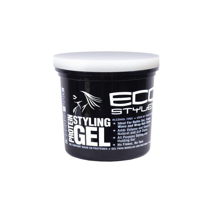 Eco Styling Gel Black [Super Protein] (16oz) - Black Beauty Supply