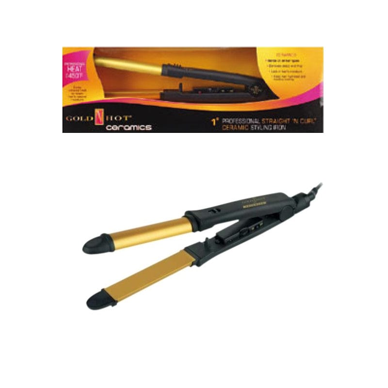 GOLD'N HOT | GH2170 Ceramic Straight N Curl Iron 1"